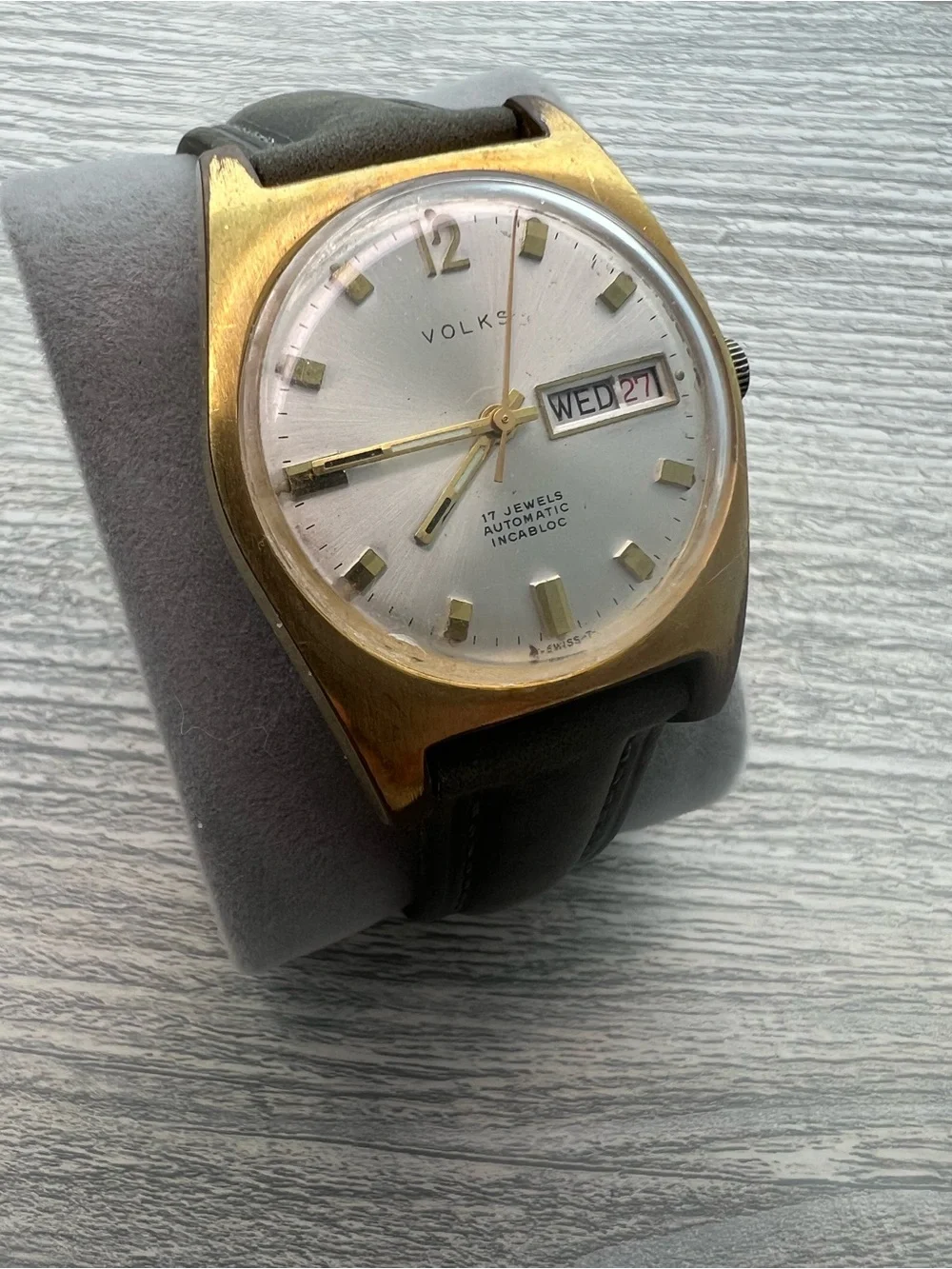 Volks Swiss Gold-Tone Automatic Watch with Day-Date